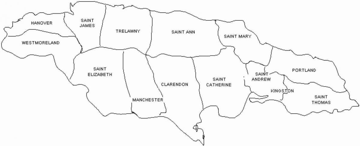 jamaica mapa y las parroquias