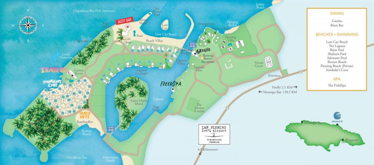 Mapa de resorts de jamaica
