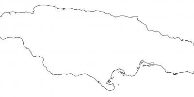 Mapa de jamaica en blanco