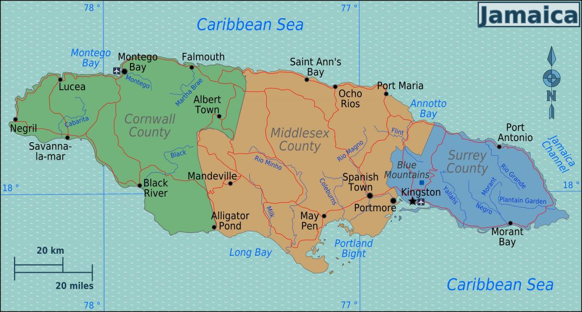 Mapa de imagen de jamaica 