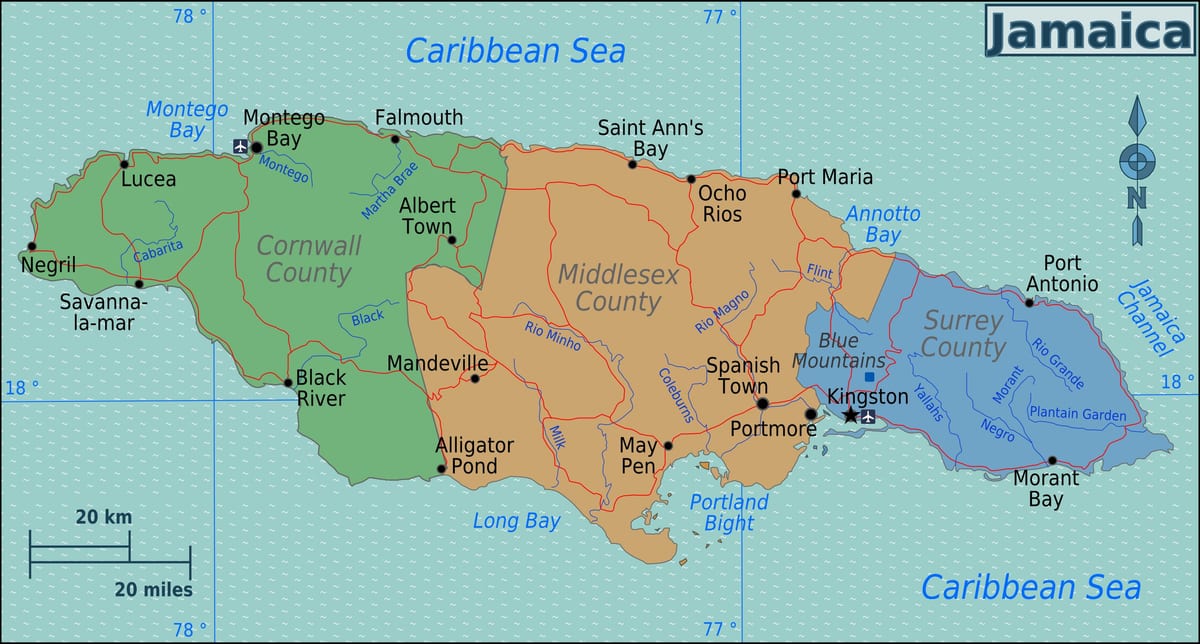 Mapa de jamaica estates 