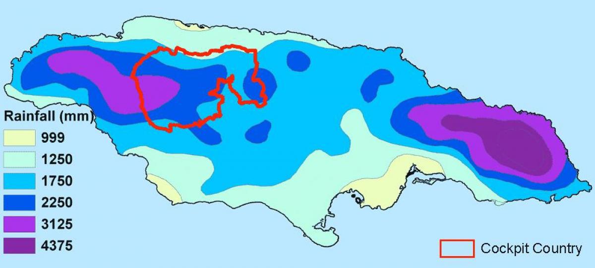 Mapa de jamaica climático