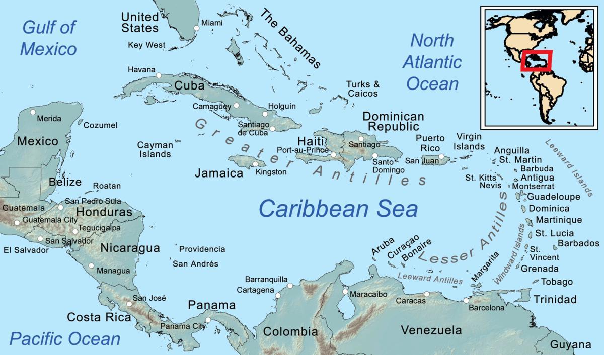jamaica en el mapa en el caribe