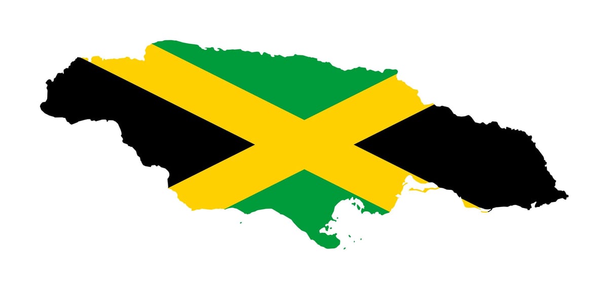 Mapa de la bandera de jamaica