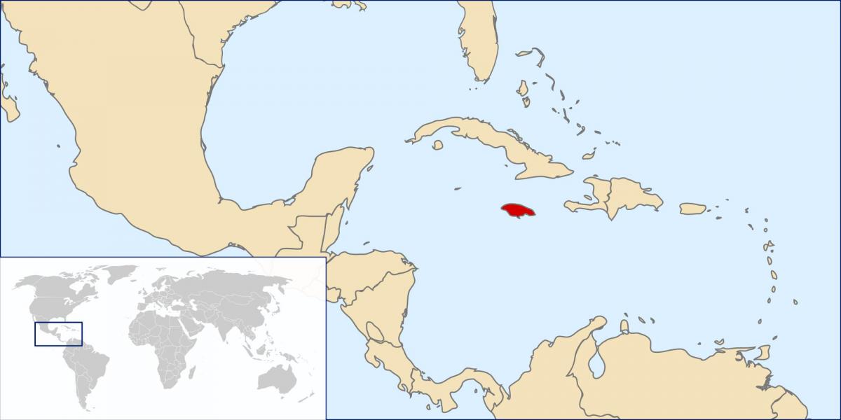 jamaica país en el mapa del mundo