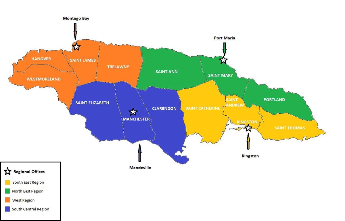 Mapa económico de jamaica