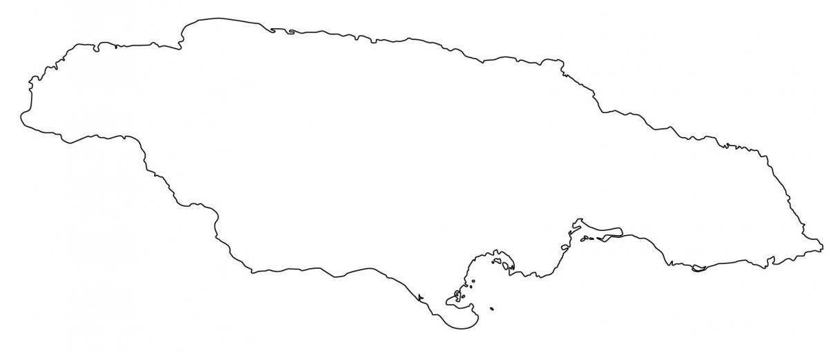 mapa en blanco de jamaica con fronteras
