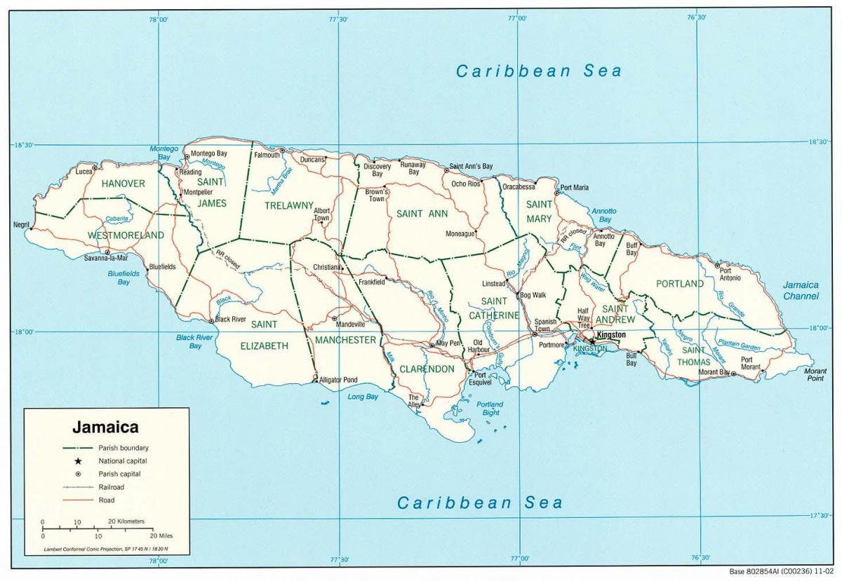 Mapa de río negro de jamaica