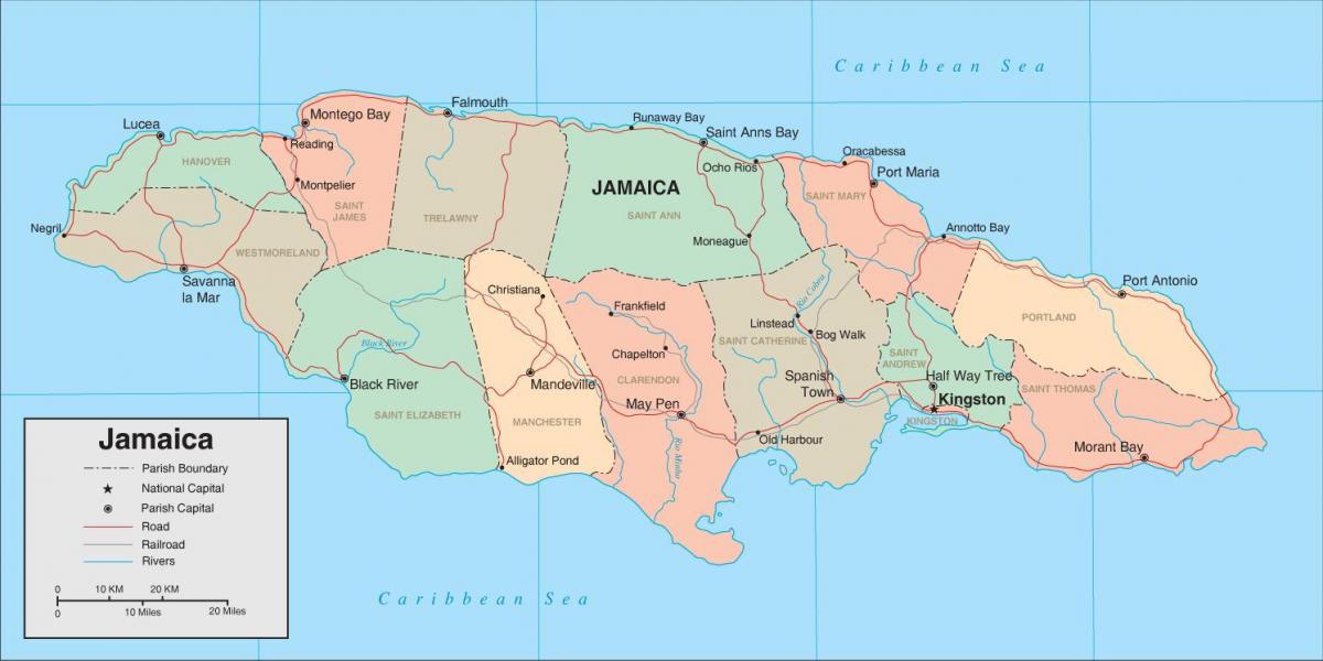 Playa de 7 millas de jamaica mapa