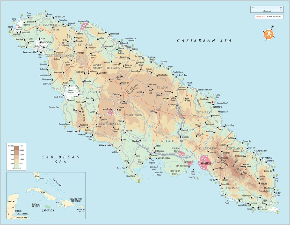 Mapa de tesoro de bach jamaica