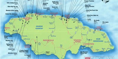 Mapa de bloody bay, jamaica resort 