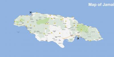 Mapa de jamaica aeropuertos y centros turísticos