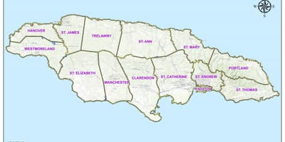 Mapa de jamaica circunscripciones