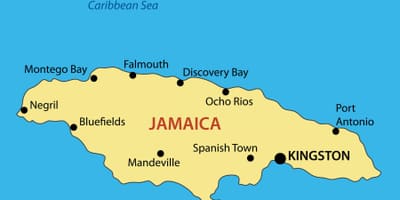 Mapa de ciudades de jamaica