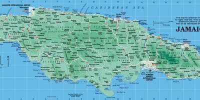 Mapa geográfico de jamaica