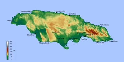 Mapa de jamaica elevación 