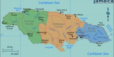 Mapa de jamaica país