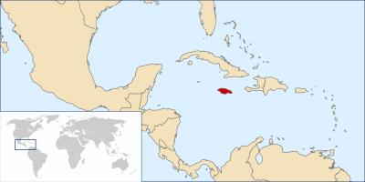 Jamaica mapa en el mundo