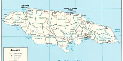 Mapa de jamaica dunns river falls