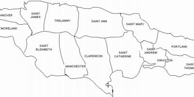 Jamaica mapa y las parroquias
