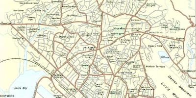 Mapa de kingston, jamaica barrios
