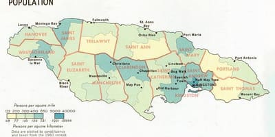 Mapa de población de jamaica