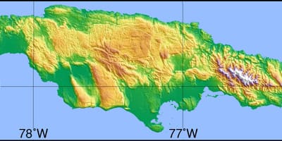 Mapa de satélite de jamaica