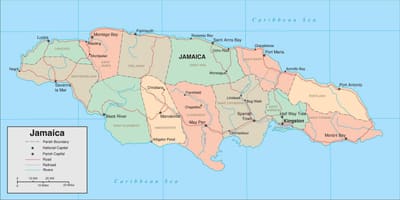 Playa de 7 millas de jamaica mapa